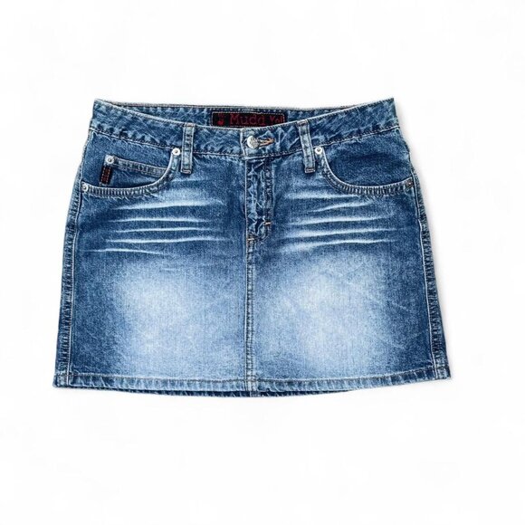 Mudd 00s acid was denim mini skirt - Picture 1 of 8